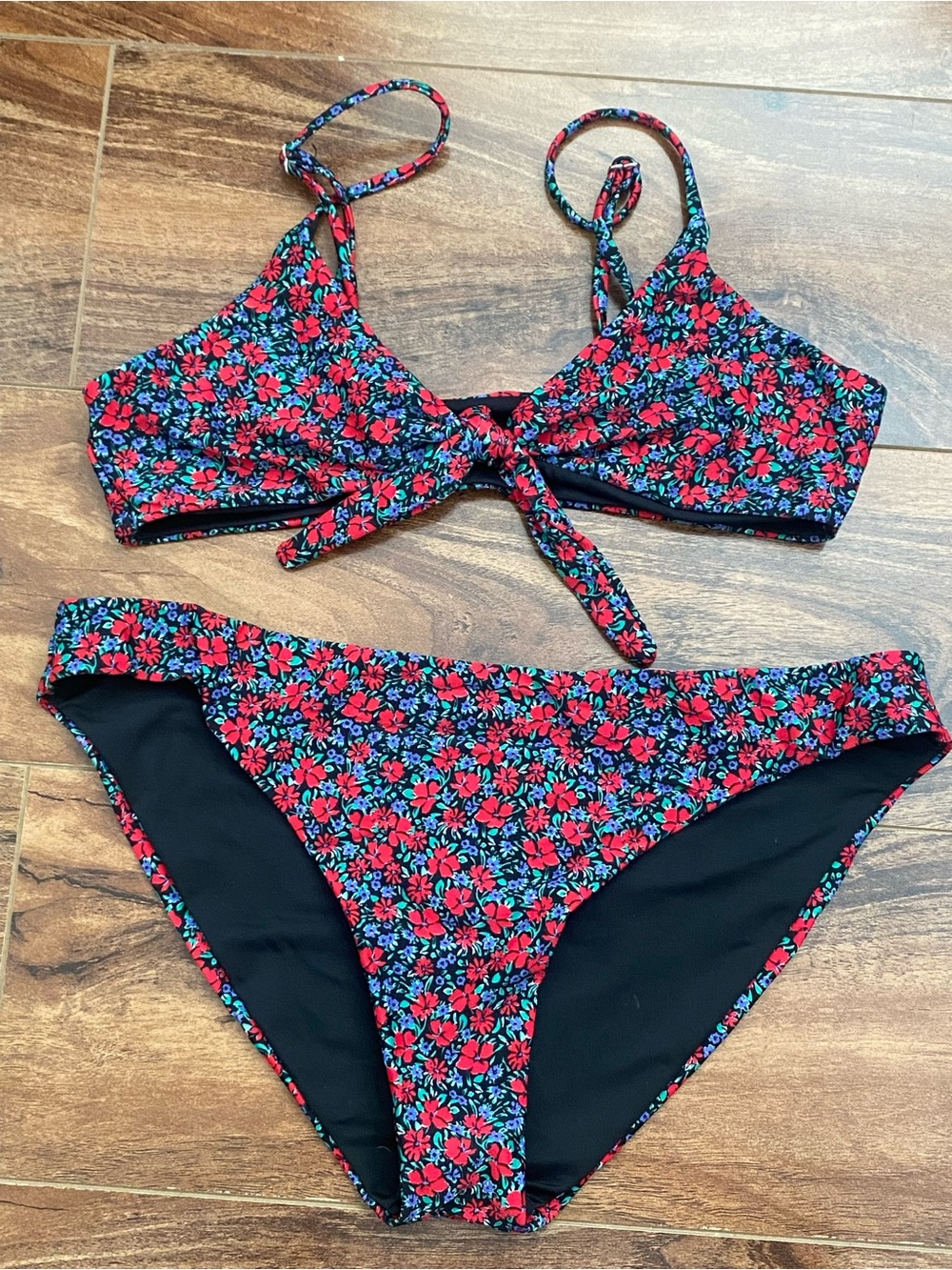 Tilly's Floral Tie-Front Bikini Set - Picture 2 of 7
